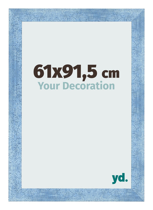 Fotolijst 61x91 5cm Helder Blauw Geveegd MDF Pisa Voorzijde Maat | Yourdecoration.nl