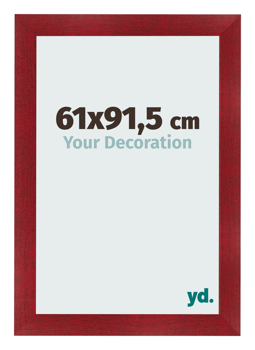 Fotolijst 61x91 5cm Wijnrood Geveegd MDF Pisa Voorzijde Maat | Yourdecoration.nl