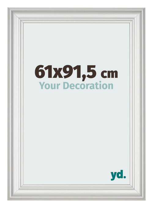 Fotolijst 61x91 5cm Wit Geveegd MDF Lazio Voorzijde Maat | Yourdecoration.nl