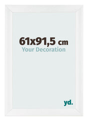 Fotolijst 61x91 5cm Wit Hoogglans MDF Pisa Voorzijde Maat | Yourdecoration.nl