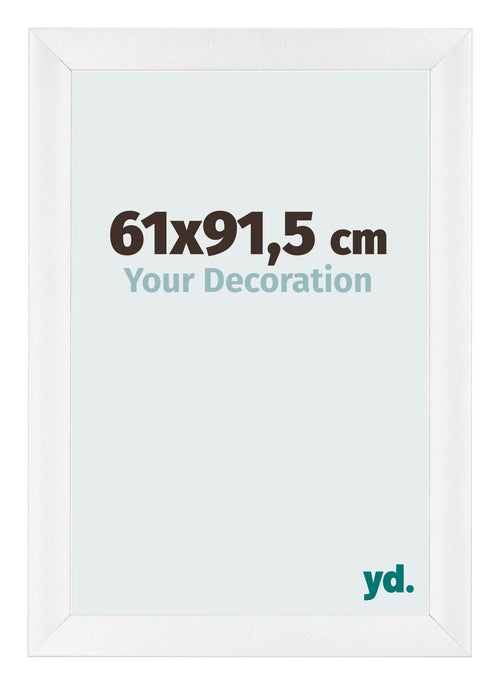 Fotolijst 61x91 5cm Wit Hoogglans MDF Pisa Voorzijde Maat | Yourdecoration.nl