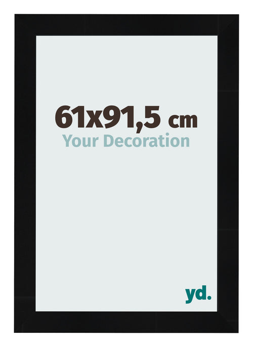 Fotolijst 61x91 5cm Zwart Hoogglans MDF Pisa Voorzijde Maat | Yourdecoration.nl
