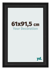 Fotolijst 61x91 5cm Zwart Houtnerf MDF Lazio Voorzijde Maat | Yourdecoration.nl