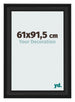 Fotolijst 61x91 5cm Zwart Houtnerf MDF Lazio Voorzijde Maat | Yourdecoration.nl