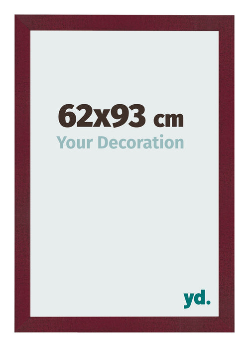 Fotolijst 62x93 cm Wijnrood Geveegd MDF Bologna Voorzijde Maat | Yourdecoration.nl