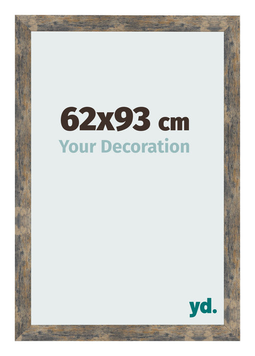 Fotolijst 62x93cm Blauw Goud Gemeleerd MDF Bologna Voorzijde Maat | Yourdecoration.nl