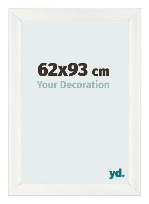 Fotolijst 62x93cm Wit Geveegd MDF Pisa Voorzijde Maat | Yourdecoration.nl