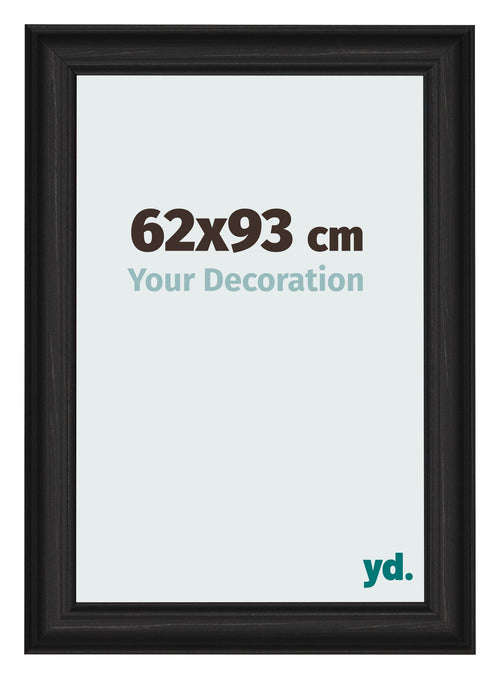Fotolijst 62x93cm Zwart Houtnerf MDF Lazio Voorzijde Maat | Yourdecoration.nl