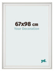 Fotolijst 67x98cm Wit Geveegd MDF Lazio Voorzijde Maat | Yourdecoration.nl