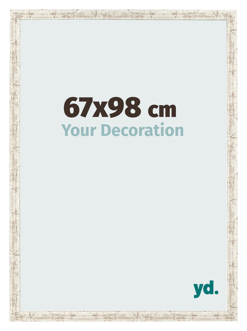 Fotolijst 67x98cm Wit Vintage MDF Bologna Voorzijde Maat | Yourdecoration.nl