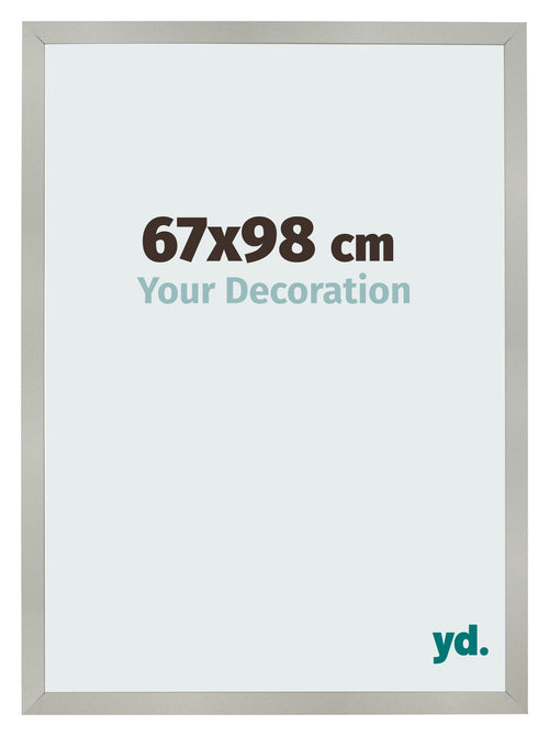 Fotolijst 67x98cm Zilver Mat MDF Bologna Voorzijde Maat | Yourdecoration.nl