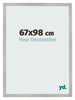 Fotolijst 67x98cm Zilver Mat MDF Bologna Voorzijde Maat | Yourdecoration.nl