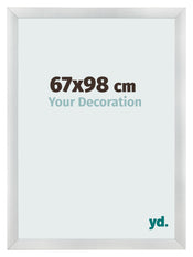 Fotolijst 67x98cm Zilver Mat MDF Pisa Voorzijde Maat | Yourdecoration.nl