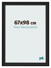 Fotolijst 67x98cm Zwart Houtnerf MDF Lazio Voorzijde Maat | Yourdecoration.nl
