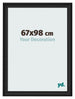 Fotolijst 67x98cm Zwart Houtnerf MDF Lazio Voorzijde Maat | Yourdecoration.nl