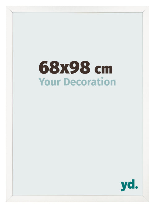 Fotolijst 68x98 cm Wit Hoogglans MDF Bologna Voorzijde Maat | Yourdecoration.nl