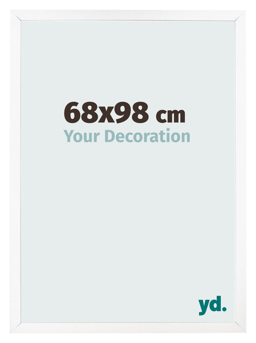 Fotolijst 68x98 cm Wit Mat MDF Bologna Voorzijde Maat | Yourdecoration.nl
