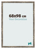 Fotolijst 68x98cm Blauw Goud Gemeleerd MDF Bologna Voorzijde Maat | Yourdecoration.nl