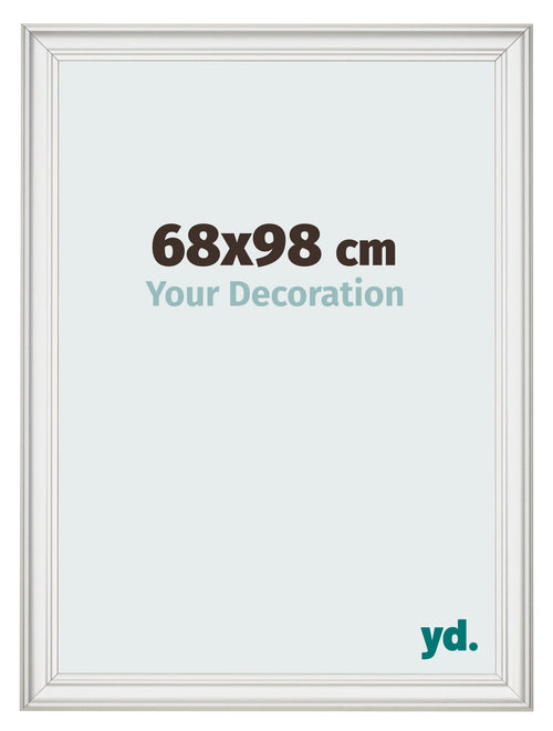 Fotolijst 68x98cm Wit Geveegd MDF Lazio Voorzijde Maat | Yourdecoration.nl