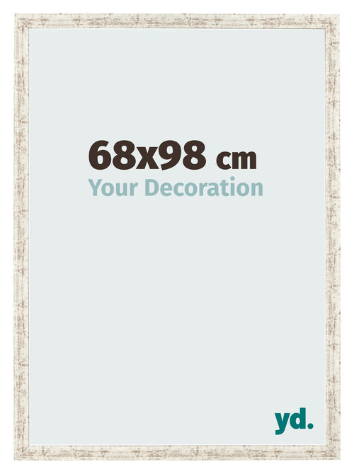 Fotolijst 68x98cm Wit Vintage MDF Bologna Voorzijde Maat | Yourdecoration.nl