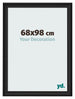 Fotolijst 68x98cm Zwart Houtnerf MDF Lazio Voorzijde Maat | Yourdecoration.nl