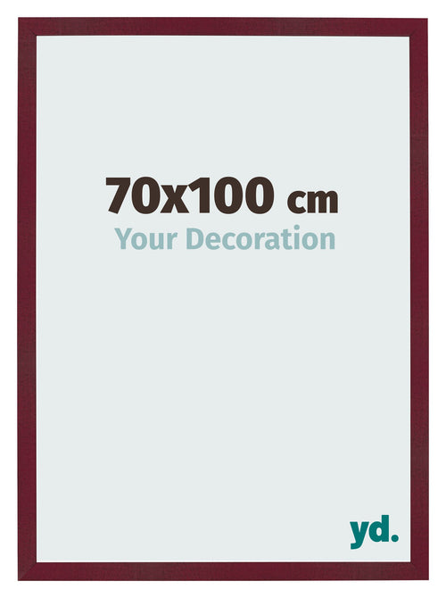 Fotolijst 70x100 cm Wijnrood Geveegd MDF Bologna Voorzijde Maat | Yourdecoration.nl