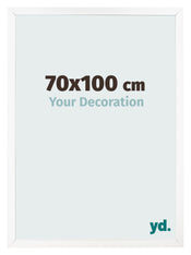 Fotolijst 70x100 cm Wit Mat MDF Bologna Voorzijde Maat | Yourdecoration.nl