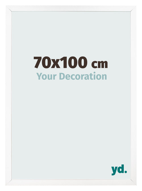 Fotolijst 70x100 cm Wit Mat MDF Bologna Voorzijde Maat | Yourdecoration.nl