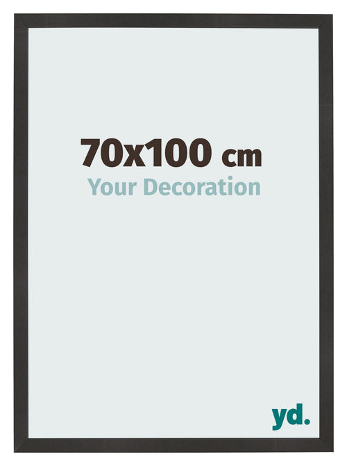 Fotolijst 70x100 cm Zwart Mat MDF Bologna Voorzijde Maat | Yourdecoration.nl