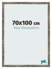 Fotolijst 70x100cm Blauw Goud Gemeleerd MDF Bologna Voorzijde Maat | Yourdecoration.nl