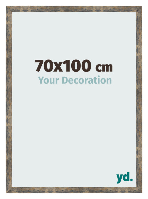 Fotolijst 70x100cm Blauw Goud Gemeleerd MDF Bologna Voorzijde Maat | Yourdecoration.nl