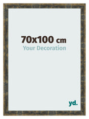 Fotolijst 70x100cm Blauw Goud Gemeleerd MDF Pisa Voorzijde Maat | Yourdecoration.nl