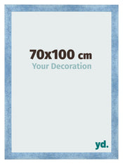 Fotolijst 70x100cm Helder Blauw Geveegd MDF Pisa Voorzijde Maat | Yourdecoration.nl