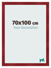 Fotolijst 70x100cm Wijnrood Geveegd MDF Pisa Voorzijde Maat | Yourdecoration.nl