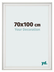 Fotolijst 70x100cm Wit Geveegd MDF Lazio Voorzijde Maat | Yourdecoration.nl