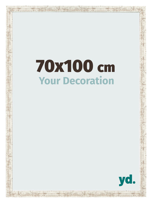 Fotolijst 70x100cm Wit Vintage MDF Bologna Voorzijde Maat | Yourdecoration.nl