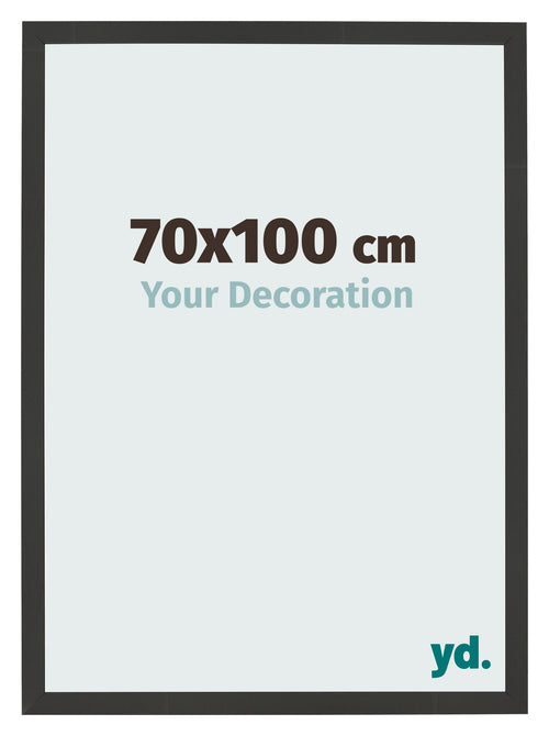 Fotolijst 70x100cm Zwart Houtnerf MDF Bologna Voorzijde Maat | Yourdecoration.nl