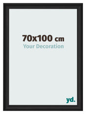 Fotolijst 70x100cm Zwart Houtnerf MDF Lazio Voorzijde Maat | Yourdecoration.nl