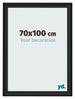 Fotolijst 70x100cm Zwart Houtnerf MDF Lazio Voorzijde Maat | Yourdecoration.nl