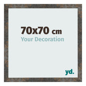 Fotolijst 70x70 cm Geoxideerd Metaal MDF Bologna Voorzijde Maat | Yourdecoration.nl