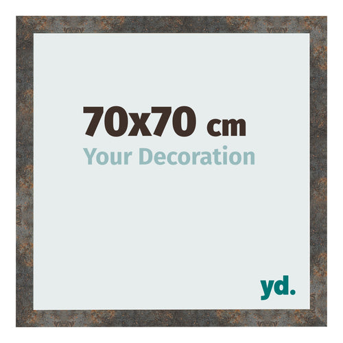 Fotolijst 70x70 cm Geoxideerd Metaal MDF Bologna Voorzijde Maat | Yourdecoration.nl