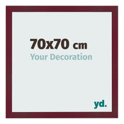 Fotolijst 70x70 cm Wijnrood Geveegd MDF Bologna Voorzijde Maat | Yourdecoration.nl