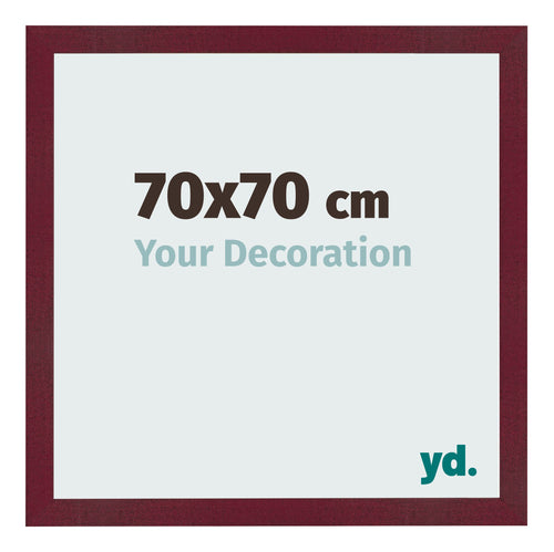 Fotolijst 70x70 cm Wijnrood Geveegd MDF Bologna Voorzijde Maat | Yourdecoration.nl