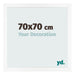 Fotolijst 70x70 cm Wit Mat MDF Bologna Voorzijde Maat | Yourdecoration.nl