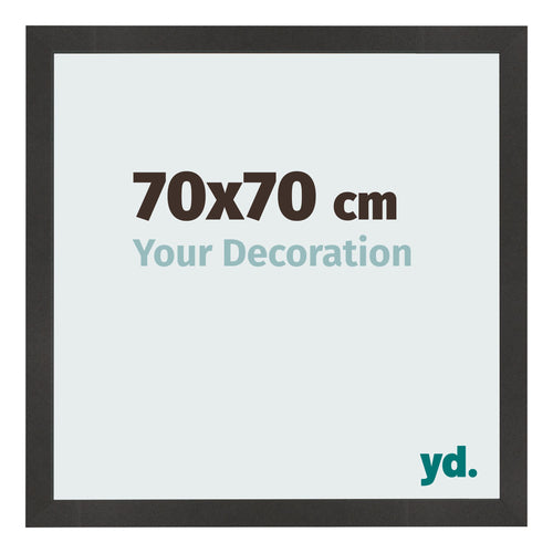 Fotolijst 70x70 cm Zwart Mat MDF Bologna Voorzijde Maat | Yourdecoration.nl