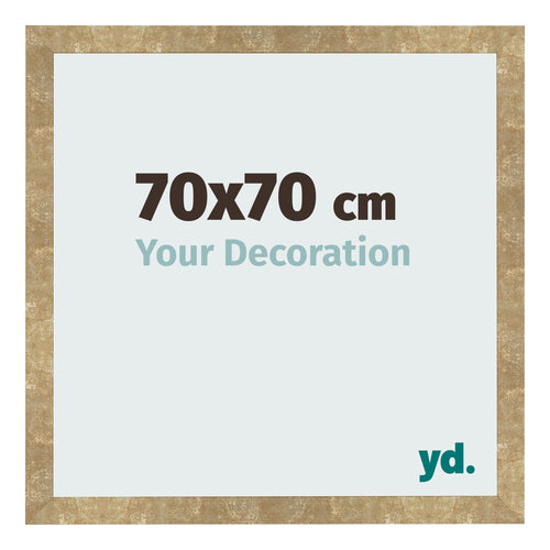 Fotolijst 70x70cm Goud Antiek MDF Bologna Voorzijde Maat | Yourdecoration.nl