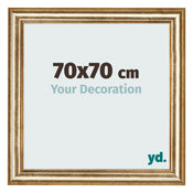 Fotolijst 70x70cm Goud Antiek MDF Lazio Voorzijde Maat | Yourdecoration.nl