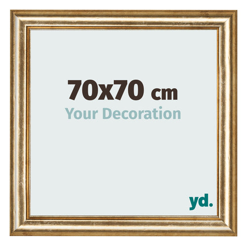 Fotolijst 70x70cm Goud Antiek MDF Lazio Voorzijde Maat | Yourdecoration.nl