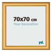 Fotolijst 70x70cm Goud Mat MDF Lazio Voorzijde Maat | Yourdecoration.nl