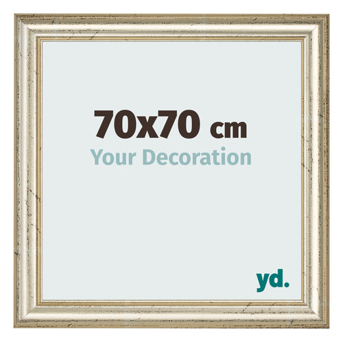 Fotolijst 70x70cm Metaalglans MDF Lazio Voorzijde Maat | Yourdecoration.nl